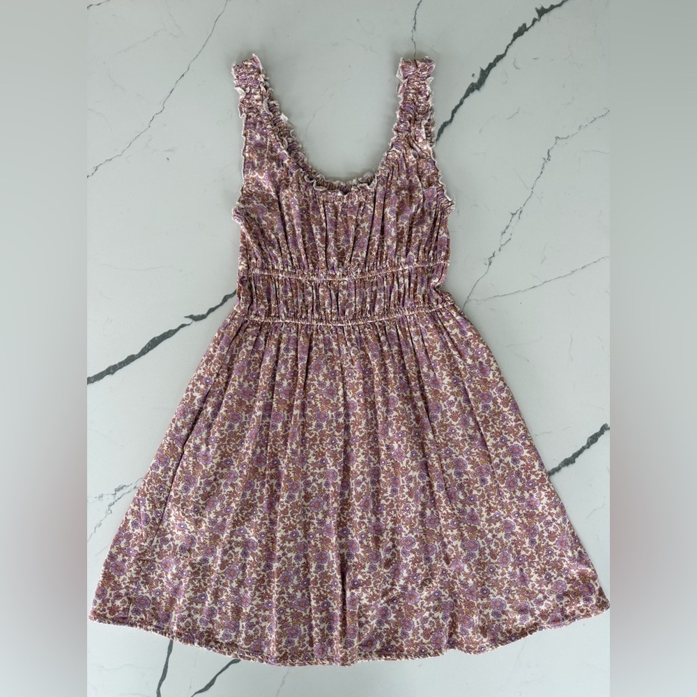 American Eagle Pink Floral Smocked Mini Dress Size S - Picture 2 of 9